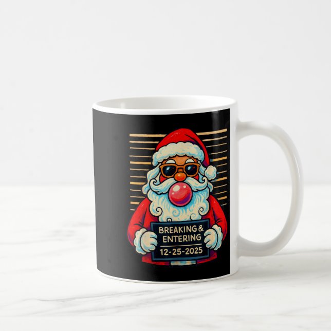 Mug Père Noël drôle qui entre par effraction à Noël  (Droite)
