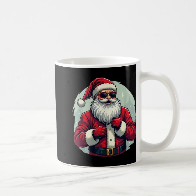 Mug Père Noël drôle qui fait le dab Lumières de Noël F (Droite)