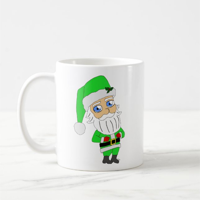 Mug Père Noël en costume vert chibi (Gauche)