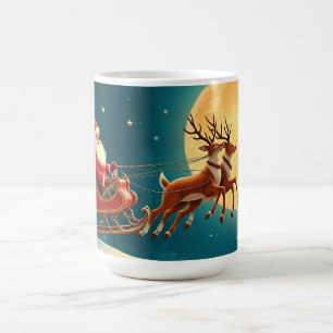 Mug Père Noël en traîneau avec rennes