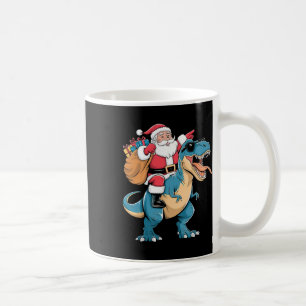 Mug Père Noël équitation Dinosaur T Rex Christmas Boys