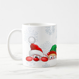Mug Père Noël et Elfe Personnages mignons et drôles qu