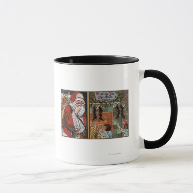 Mug Père Noël et enfants à la recherche de Chimney (Droite)