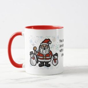Mug Père Noël et pingouins minimalistes en vacances so