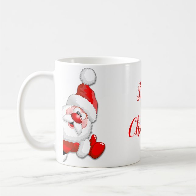 Mug Père Noël et Reindeer Joyeux Noël Joyeux dessin an (Gauche)