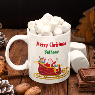 Mug Père Noël et Rudolph dans la sleigh de Noël Person
