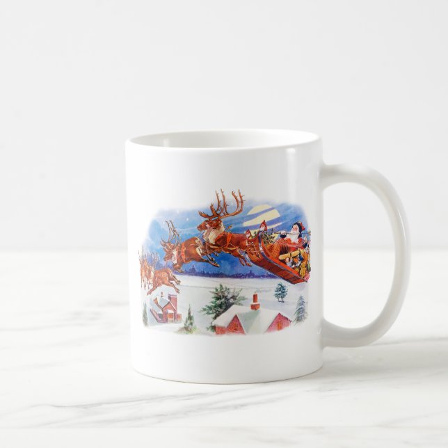 Mug Père Noël et son renne volant (Droite)