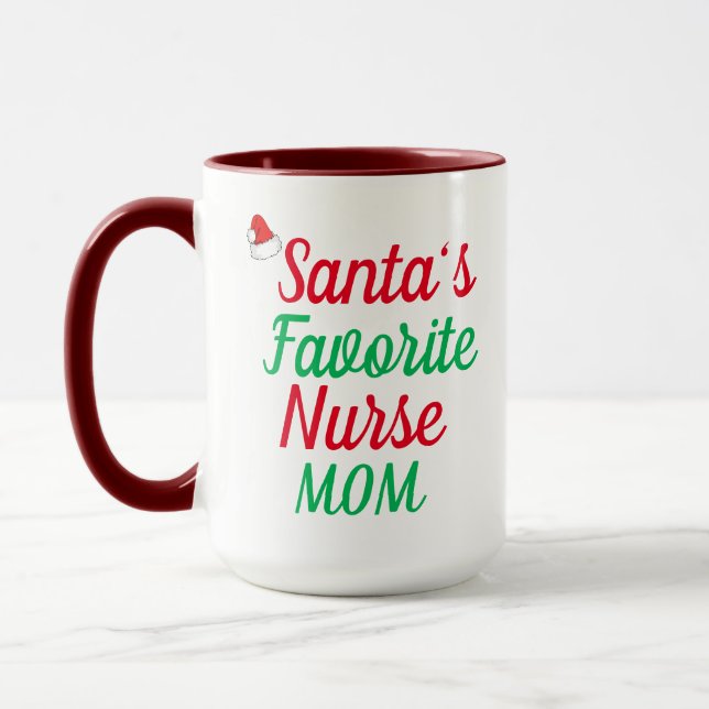 Mug Père Noël Favoris Nurse MOM Joyeux Noël Nurse (Gauche)
