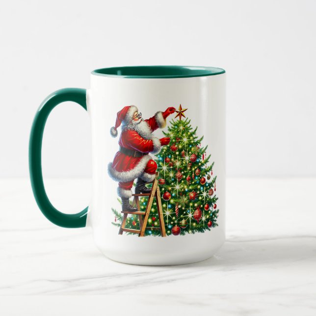 Mug Père Noël festive de Noël (Gauche)