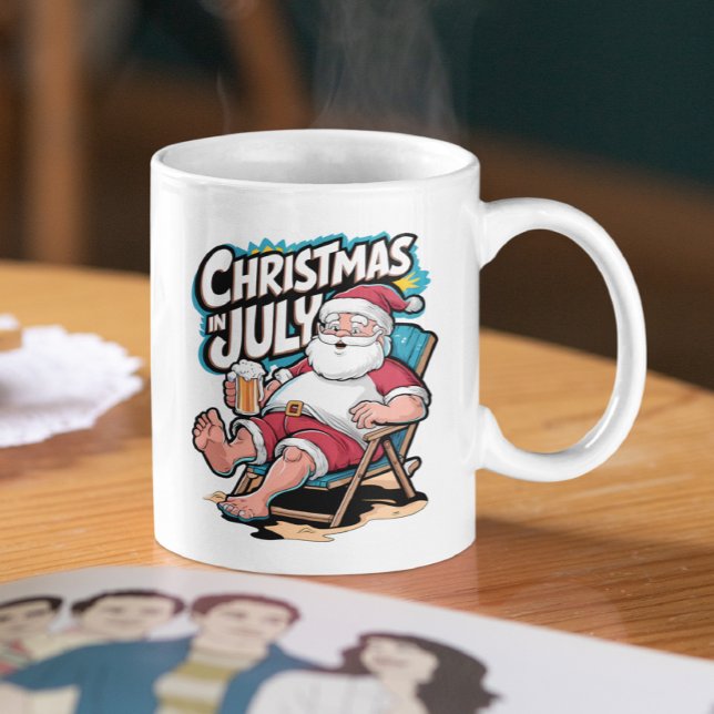Mug Père Noël Festive Profitant De La Pause Bière (Créateur téléchargé)