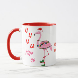 Mug Père Noël Flamant rose Floatie Funny Noël Juillet