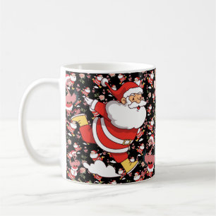 Mug Père Noël Flamant Tropical Motif de Noël
