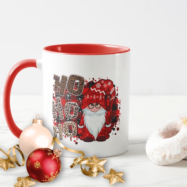 Mug Père Noël Gnome Imprimé Léopard Ho Ho Ho Noël (Créateur téléchargé)