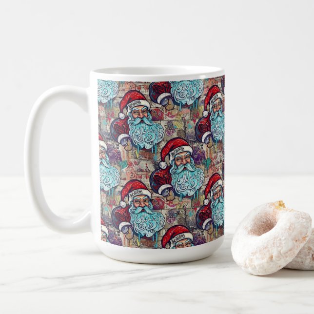 Mug Père Noël graffiti  (Avec donut)