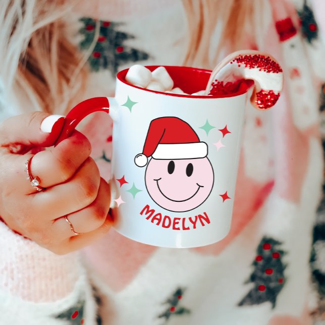 Mug Père Noël Happy Face Personnalisé (Créateur téléchargé)