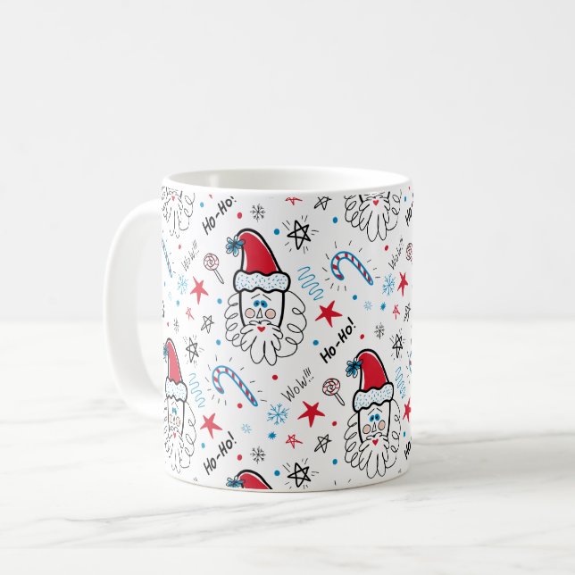 Mug Père Noël illustration Fouets de stockage de Noël (Devant gauche)