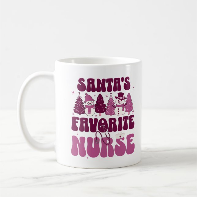 Mug Père Noël Infirmière préférée Travailleur Médicale (Gauche)