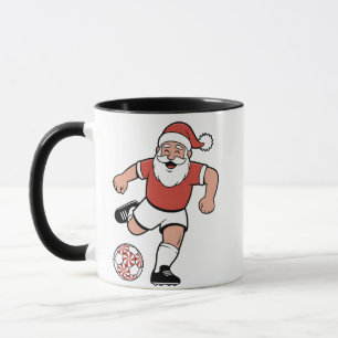 Mug Père Noël jouant au football Noël Joueur Sport