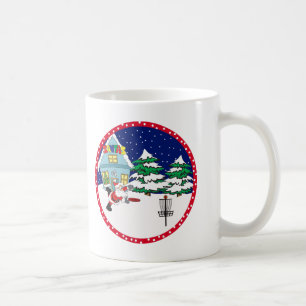 Mug Père Noël jouant au golf de disque