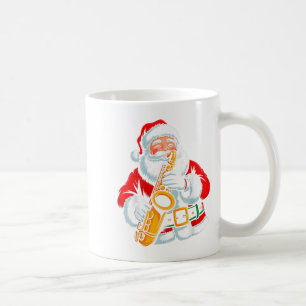Mug Père Noël jouant du saxophone Xmas Vibes Noël drôl