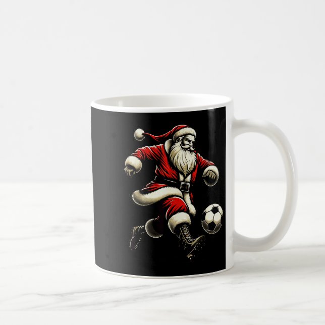Mug Père Noël joue au football Srts, Xmas Noël femmes  (Droite)