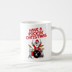 Mug Père Noël Jouer des tambours de Noël Drummer Music