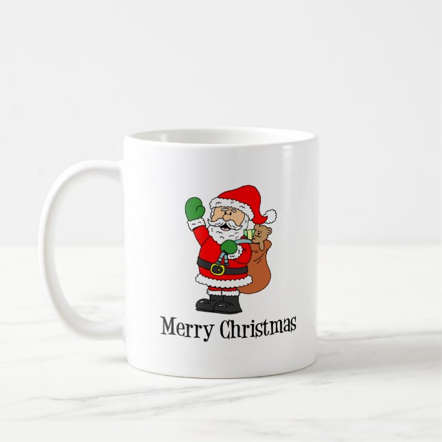 Mug Père Noël Joyeux Noël mignon dessin (Gauche)