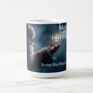 Mug Père Noël mystérieux soufflant un flocon de neige