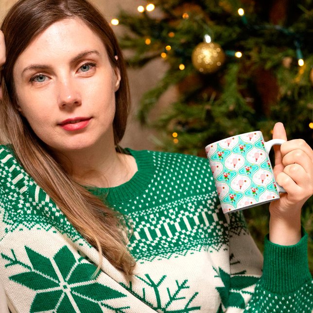 Mug Père Noël Noël Pickleball Ogee Motif (Créateur téléchargé)