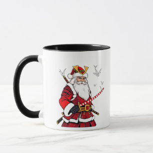 Mug Père Noël Noël Santa Claus japonais Art Samurai