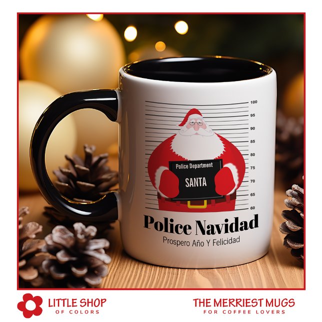 Mug Père Noël obtient un ticket de vitesse personnalis (Créateur téléchargé)