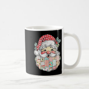 Mug Père Noël Patchwork Visage Noël Vintage Hommes F