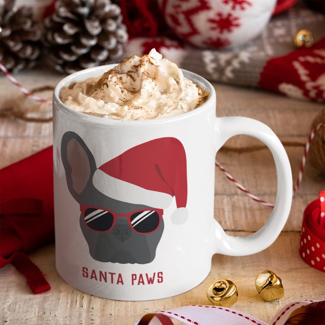 Mug Père Noël Paws Chien à tête blanche (Créateur téléchargé)