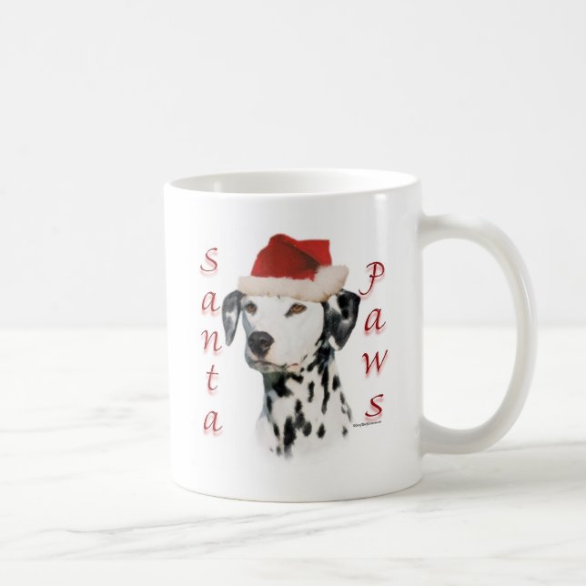 Mug Père Noël Paws de Dalmatie noire (Droite)