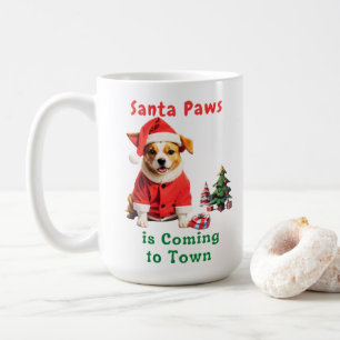 Mug Père Noël Paws vient à Town Festive Pet