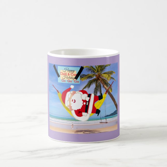 Mug Père Noël réfrigération hamac & palmiers (Centre)