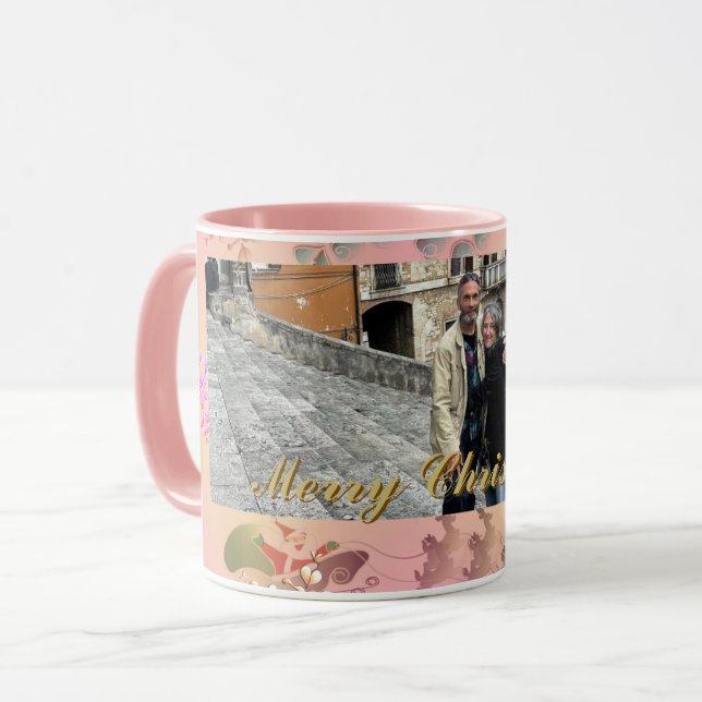 Mug Père Noël Rose Photo (Devant gauche)