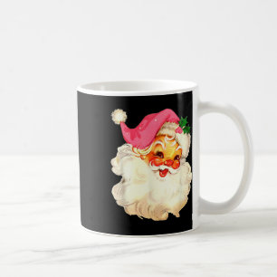 Mug Père Noël rose Visage Vieux Noël Vintage P