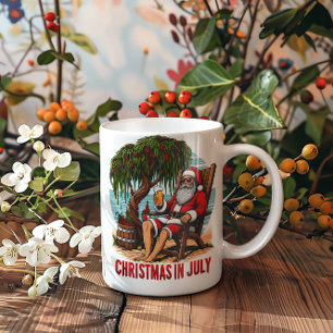 Mug Père Noël se détend sur une chaise,
