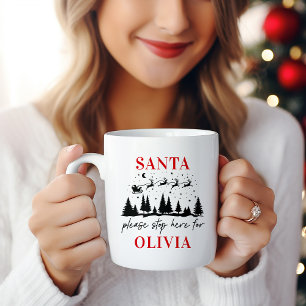 Mug Père Noël s'il vous plaît s'arrêter ici pour Noël