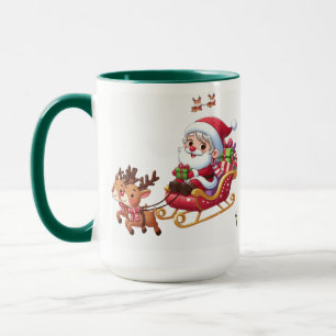 Mug Père Noël Sleigh Ride Festive cadeau de Noël pour