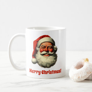 Mug Père Noël souriant style rétro vintage