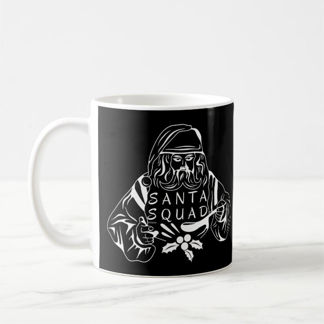 Mug PÈRE NOËL SQUAD drôle idée cadeau de Noël (Gauche)