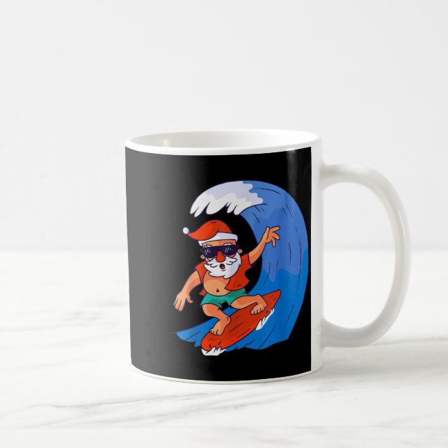 Mug Père Noël surf Noël Cadeau X-mas  (Droite)