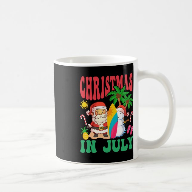 Mug Père Noël surfant sur la plage hawaïenne de Noël e (Droite)