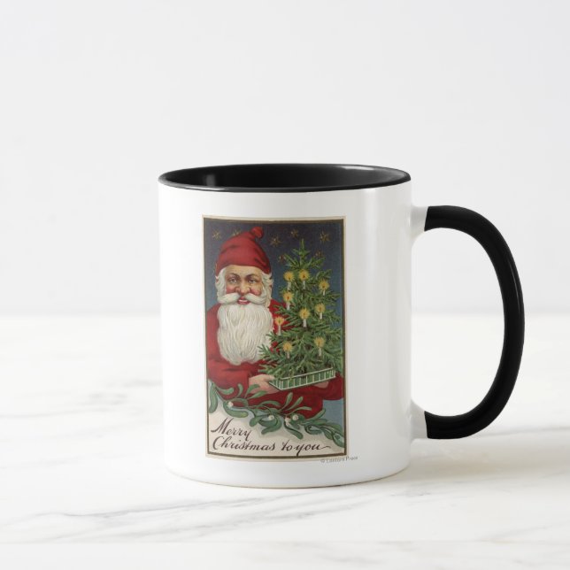 Mug Père Noël tenant un arbre à bougies (Droite)
