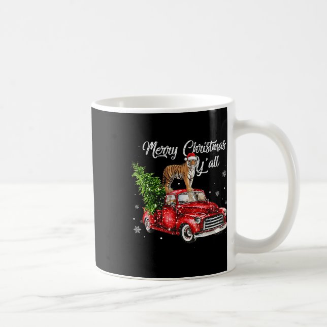Mug Père Noël Tiger Ride Rouge Camion moche Sweat Noël (Droite)