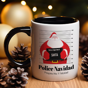 Mug Père Noël va en prison Noël personnalisable