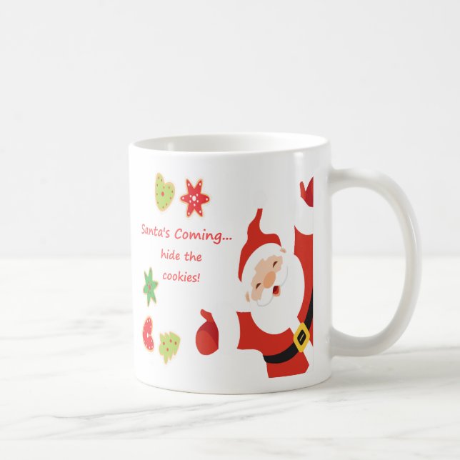 Mug Père Noël venir cacher les cookies Fun Noël (Droite)