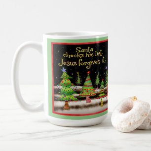 Mug Père Noël Vérifie Sa Liste...Jésus Le Pardonne !